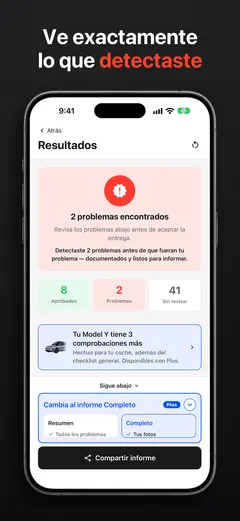 Pantalla de resultados de TSL Check en iPhone con los problemas detectados